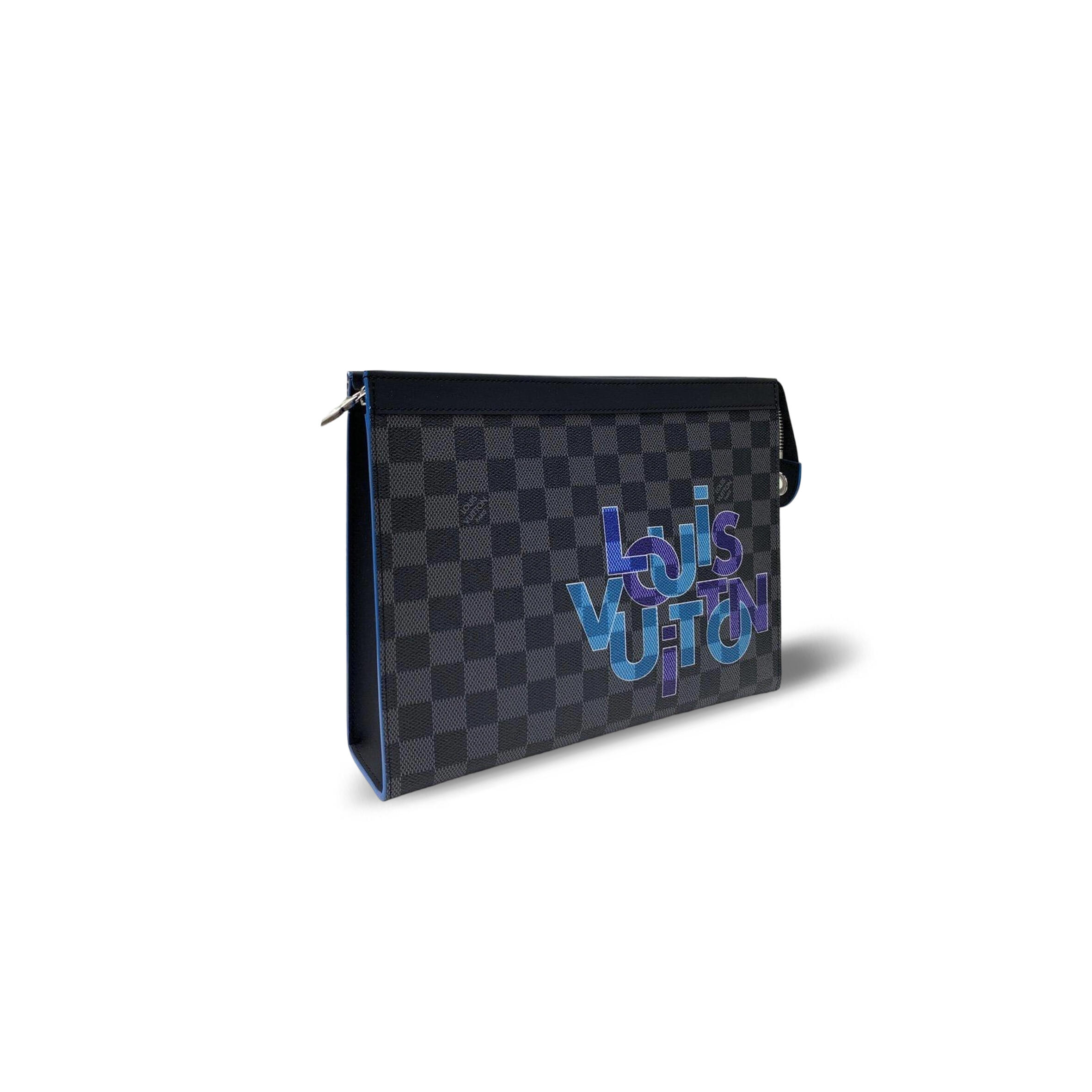 l0vis Vvtt0n master pochette voyage mm damier graphite interlinked logo (27*21*3cm)